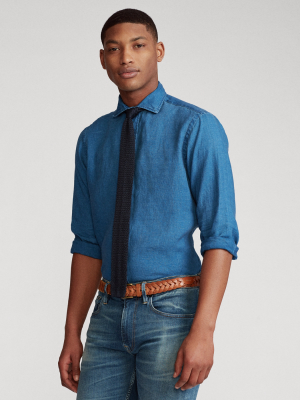 Classic Fit Indigo Linen Shirt