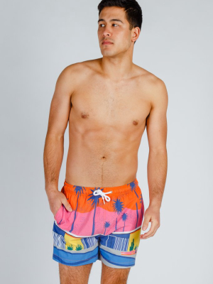 The Tequila Sunrise | Palm Tree Men's Swim Trunks