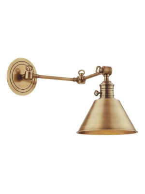 Garden City 1 Light Wall Sconce Aged Brass