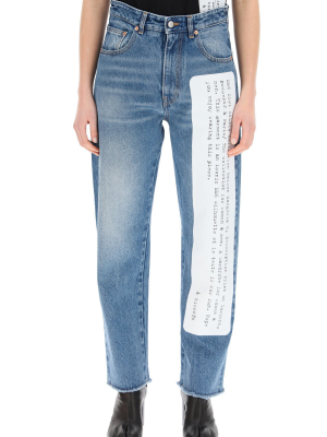 Mm6 Maison Margiela Patch Detailed Jeans