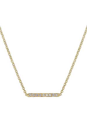 Pave Mini Straight Bar Necklace