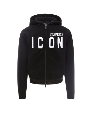 Dsquared2 Logo Printed Zipped Hoodie