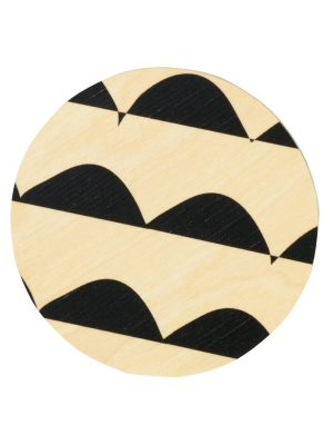 Curves Black Coasters, Set Of Four