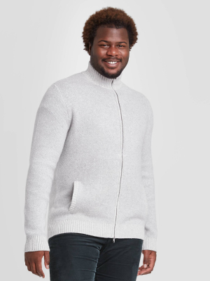 Men's Big & Tall Jacquard Regular Fit Full-zip Sweater - Goodfellow & Co™