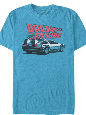 Men's Back To The Future Delorean Cartoon T-shirt