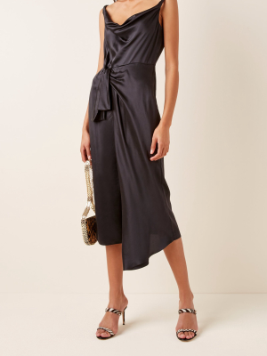 Giselle Wrap-effect Silk-satin Midi Dress