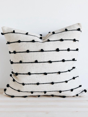 Wool Throw Pillow Cover - Black Loops