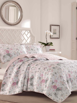 Pink Breezy Floral Quilt Set - Laura Ashley