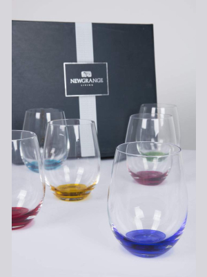 Rainbow Stemless Wine Glasses Party Pack