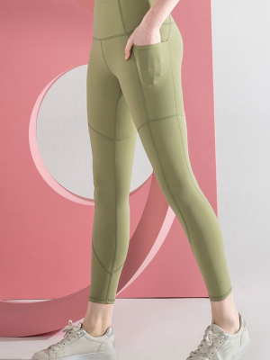 Pocket Naked High Waisted Sculpt Yoga Workout Leggings