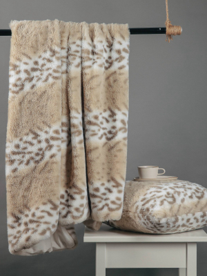 60"x50" Leopard Faux Fur Decorative Throw - Evergrace