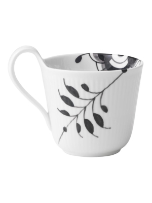 Black Fluted Mega High Handle Mug