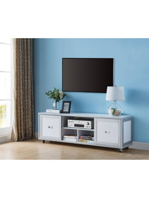 60" Pierre Tv Stand Winter White - Homes: Inside + Out