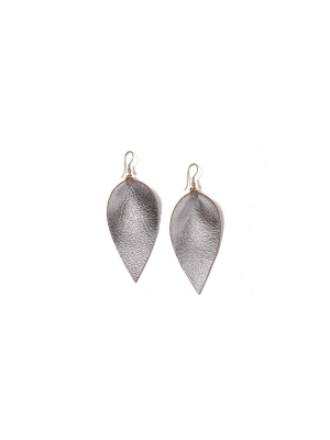 Zia Leather Leaf Earrings