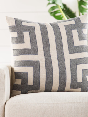 Ordella Gray & Silver Geometric Throw Pillow