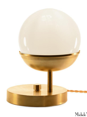 Brass Off Center Globe Table Light