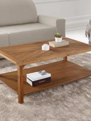 Wood Chevron Coffee Table - Saracina Home