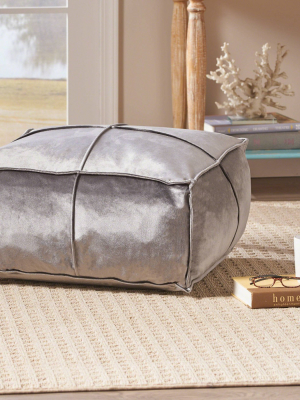 Nakisha Velvet Square Bean Bag Ottoman - Christopher Knight Home