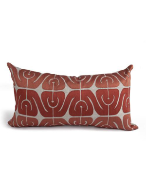 Inca Pillow In Natural And Coral Design By Bliss Studio