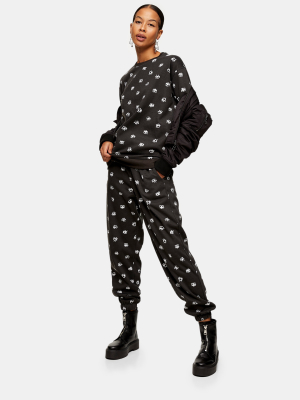 Eye Print Sweatpants In Black