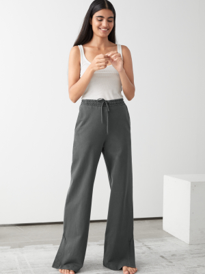 Relaxed Organic Cotton Drawstring Trousers