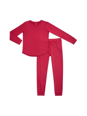 Women's Jogger Pajama Set In Ruby