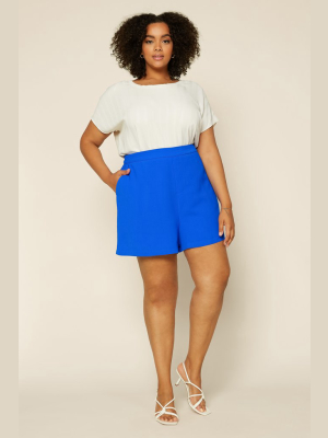 Plus Size - Neon Structured Shorts