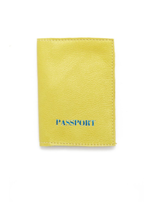 Passport Cover - Chartreuse Yellow/blue