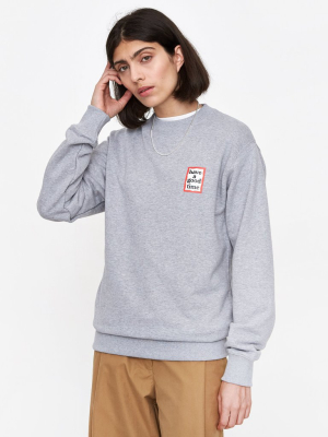 Have A Good Time Mini Frame Crewneck Sweatshirt W - Heather Grey