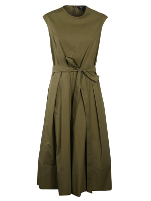 Fay Tie Belt Sleeveless Midi Dress