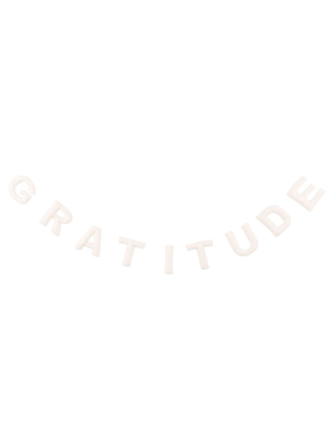 Gratitude Felt Garland - White