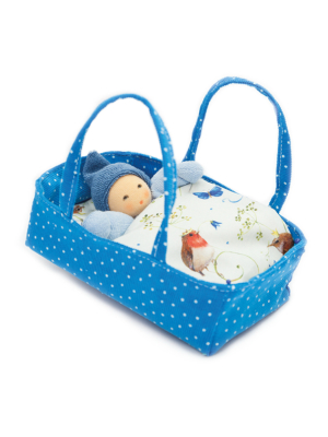 Nanchen Natur Doll And Bed Set · Blue