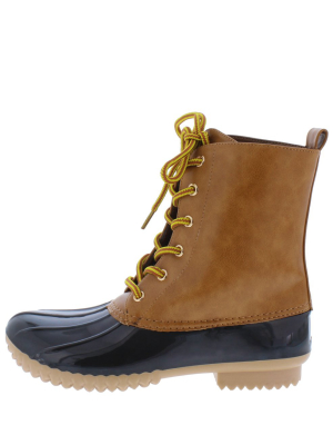 Caesar Tan Lace Up Extended Ankle Duck Boot