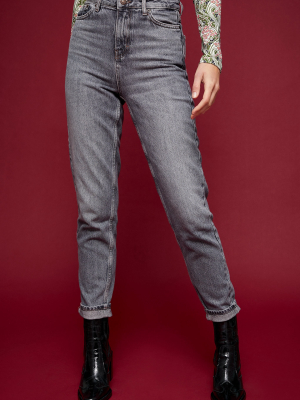 Idol Gray Mom Tapered Jeans