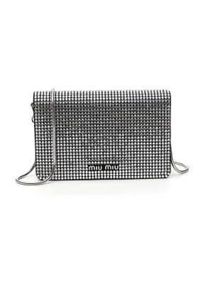 Miu Miu Crystal Appliqués Mini Shoulder Bag