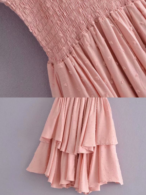'crista' Polka Dot Lace Layered Ruffled Dress (2 Colors)