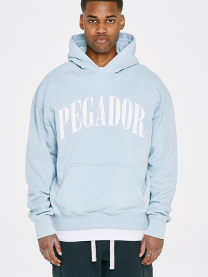 Cali Oversized Hoodie Washed Aqua White