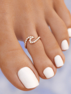 Stone Wave Toe Ring