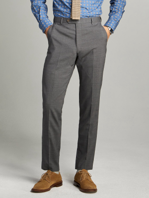 Sutton Tropical Wool Suit Trouser In Dark Charcoal