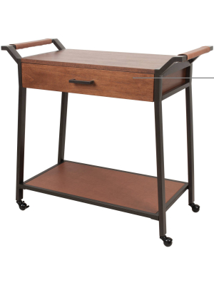 Industrial Kitchen Cart With Drawer Black - Silverwood