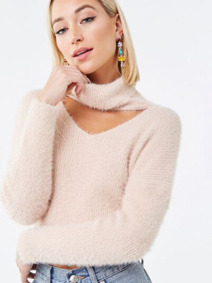 Fuzzy Turtleneck Sweater