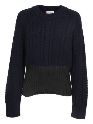 Alexander Mcqueen Contrast Hem Cable-knit Sweater