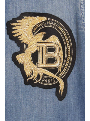 Balmain Logo Patch Denim Shirt