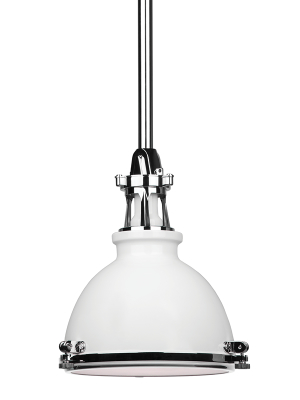 Hudson Valley Lighting Massena Pendant - White & Polish Nickel Combo & White/polished Nickel