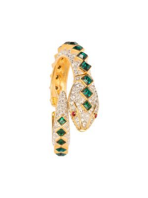 Crystal And Emerald Snake Bracelet