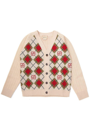 Gucci Kids Gg Argyle Cardigan