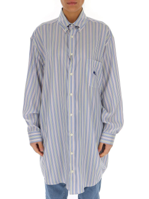 Etro Striped Long-line Shirt