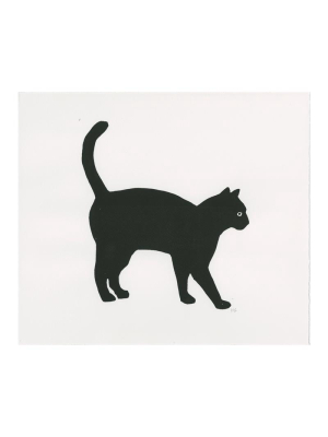 Black Cat With Arched Back