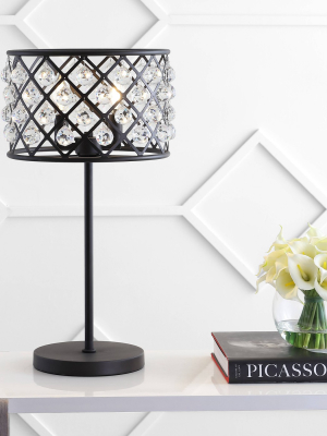 22.5" Metal/crystal Gabrielle Table Lamp (includes Led Light Bulb) Black - Jonathan Y