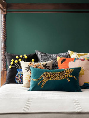 Loloi Rifle Paper Co. Pillow - Teal/gold